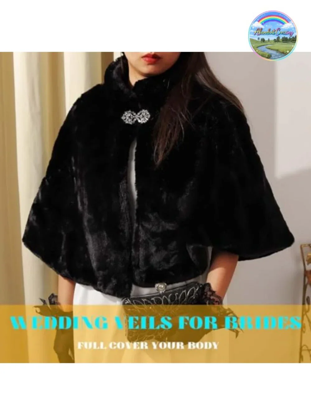 Faux Fur Shawl Wrap Bridal Stole Cape for Wedding Bride Bridesmaids